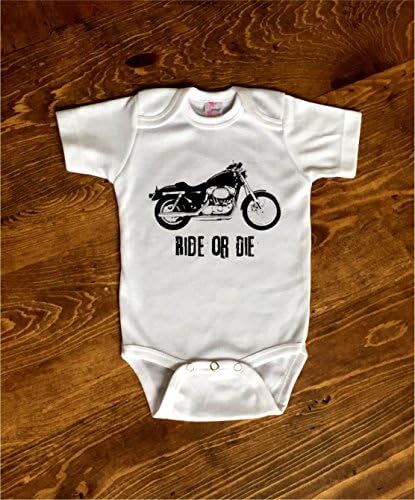 Funny Motorcycle Ride Or Die Baby Bodysuit for Future Rider and Biker