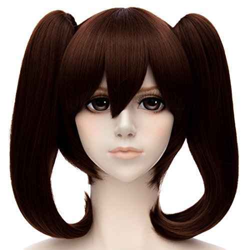 Cosplay Brown / Black Long + Clip On Ponytails Women Lolita Party Full Hair Wig