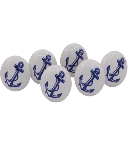 6 Pcs Nautical Ship Rudder Cabinet Knobs - Zinc Alloy Ocean Theme Handles For Dresser, Drawers, Furniture