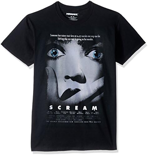 Miramaxx Men's Scream Movie Poster Short Sleeve T-Shirt, Black, Medium