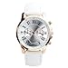 Top Plaza Fashion Women's Analog Watch, PU Leather Band Rose Gold Tone - White primary