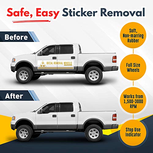 PanzerGlobal Car Decal Remover Wheel Set Compatible With Any Drill