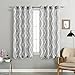 jinchan Moroccan Tile Print Curtains for Bedroom Curtain Quatrefoil Flax Linen Blend Textured Geometry Lattice Rod Pocket Window Treatment Set for Living Room 2 Panels 50