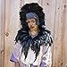 Black Carnival Costume Feather Headdress - Halloween Cosplay Party Hair Accessories