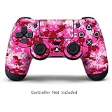 PS4 Controller Designer Skin for Sony PlayStation 4 DualShock Wireless Controller - Digicamo Pink