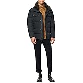 Andrew Marc Men's Short Water Resistant Godwin Down Jacket Rib Knit at Storm Cuffs