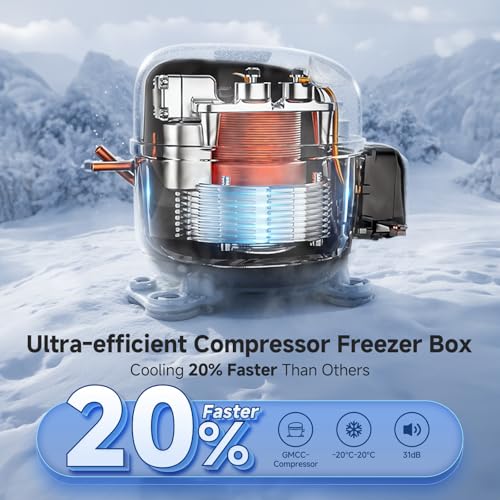 BODEGA 12 volt Car Refrigerator - 26QT Portable Freezer IPX4 Waterproof Car Fridge Electric Cooler Ultra-Quiet for Truck Van Camping Travel 12/24V DC 110~240 Volt AC,-4℉~68℉