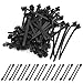 uxcell 50 Pcs Black 11mm Hole Cable Car Boat Trailer Zip Ties Wrap Push Rivets Clips Wiring