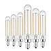 Rayhoo E12 Dimmable LED Candelabra Light Bulbs 4W 110V Edison Light Bulb, T20 Tubular Shape, 400LM, 40W Incandescent Replacement, 2700K Warm White, 6-Pack
