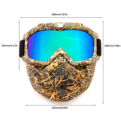 image for SPOSUNE Motorcycle Goggles Detachable Face Mask, ATV Dirt Bike Off Roa