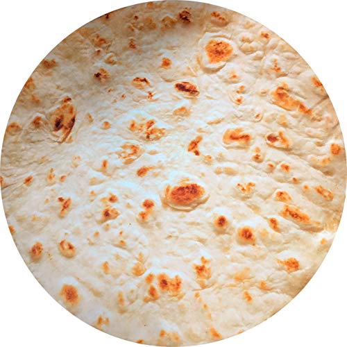 Mexican Burritos Tortilla Blanket, Soft Flannel Wrap Novelty Throw Blanket, Pancakes Blanket for Kids or Adults (71 Diameter)