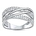 Oxford Diamond Co Criss Cross Cubic Zirconia .925 Sterling Silver Ring Sizes 5-10