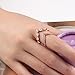 KAVANI Rose Gold Cubic Zirconia Ring CZ V Ring Open Adjustable Heart Princess Ring for Women