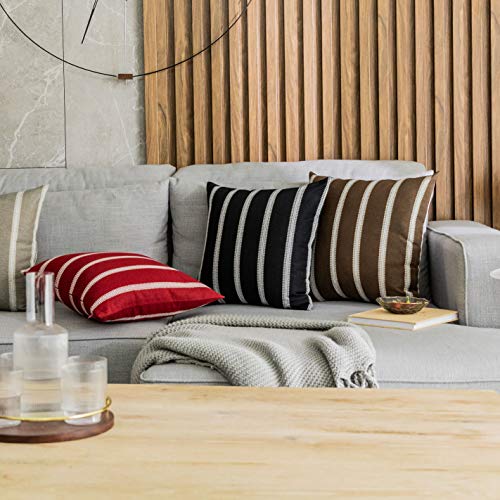 Home Brilliant Classic Black White Stripes Lace Throw Pillow Covers