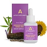 Apothékary Every Phase, Natural Hormone Support, Hormone-Free Herbal Liquid Drops, Clinically-Proven Mediterranean Pine Bark, Chaste Tree Berry, Menstrual and Menopause Support, 1 oz, 30 Servings