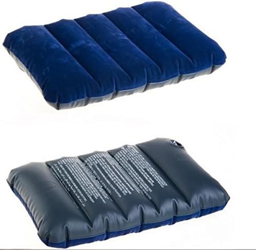 CHANCY - (2 Pack) Velvet Soft Comfortable Air Inflatable Travel Pillow for Family Tour Children Babies - Blue