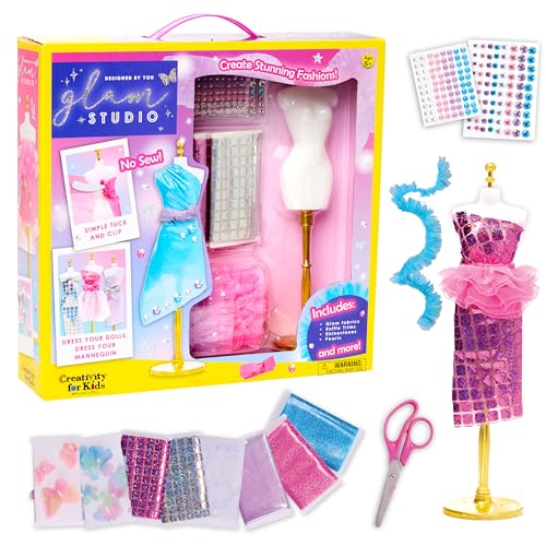 Creativity for Kids Designed by You Glam Studio: Girls' Fashion Designer Craft Kit, DIY Arts and Crafts for Kids, Birthday Gifts for Girls, Girl Toys (Ages 6+)