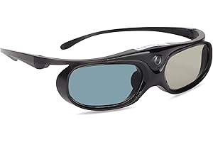 ACOGEDOR 3D Glasses, 1080P 3D Active Shutter Glasses, Rechargeable Active Shutter Eyewear for DLP Projectors, for, JMGO, Black