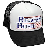 REAGAN BUSH '84 - funny retro vintage style - Unisex Adult Trucker Cap Hat, Black