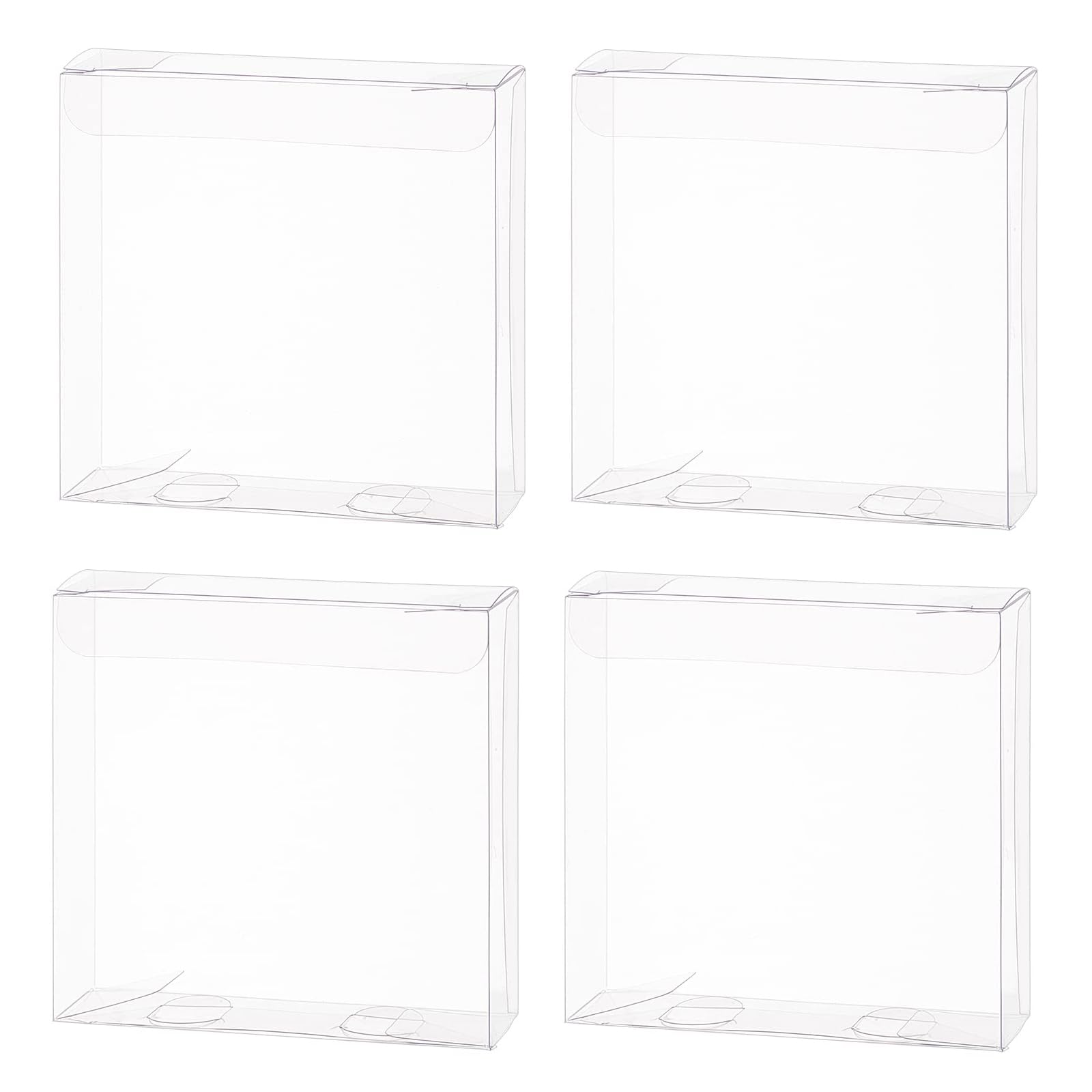 BENECREAT 30PCS Clear Wedding Favour Boxes with Protective Film 10x10x3cm Rectangle PVC Transparent Gift Boxes for Candy Chocolate Birthday, Wedding, Party Favors