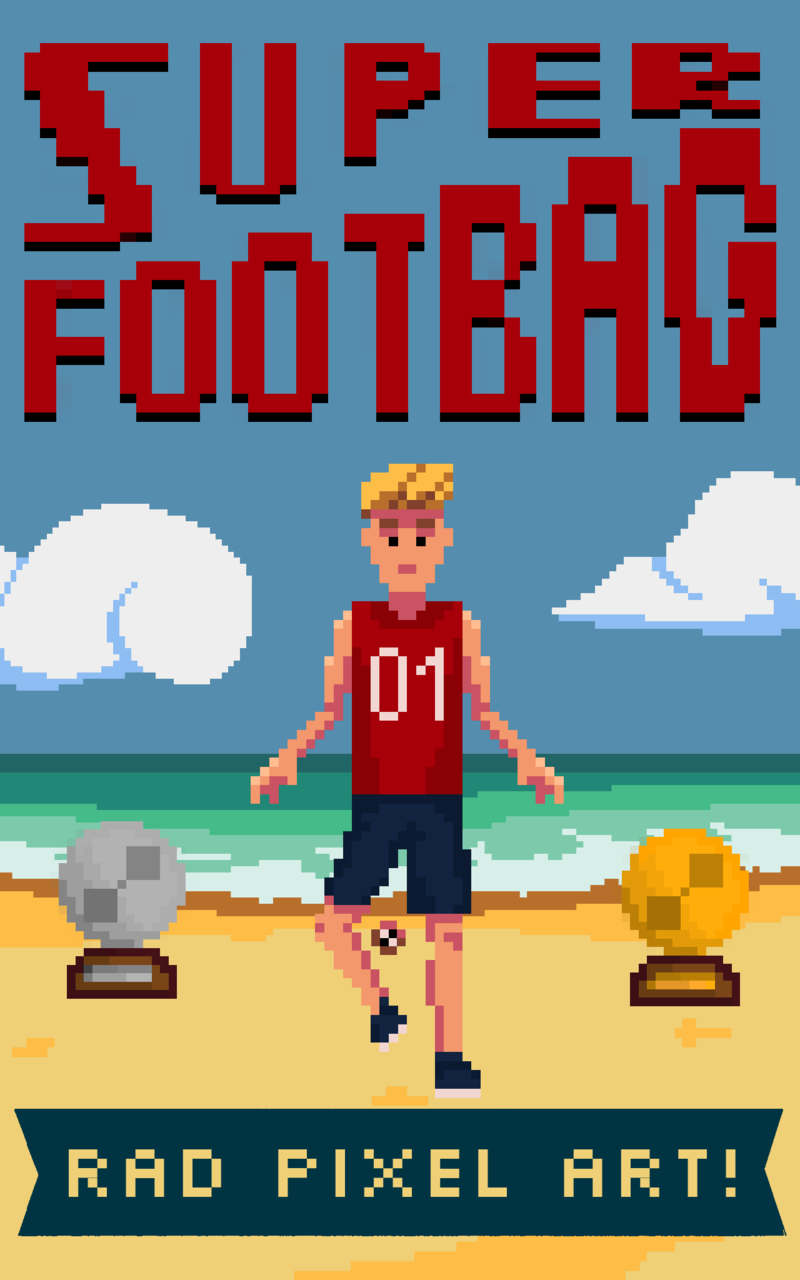 Super Footbag - World Champion 8 Bit Hacky Ball Juggling Sports Game Gold - Thumbnail 4