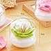 Bloss Cotton Swab Holder Q-tips Holder Lotus Toothpick Holder Small Toothpick Case Toothpicks Organizer Bathroom Vanity Canister -Green