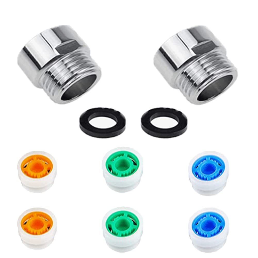 BDHI 8pcs G1/2 Adapters Shower Flow Restrictor Reducer Limiter Set Water Saving Valve for Bathroom, Suitable for Fixed or Handheld Shower Head (Y88-6)
