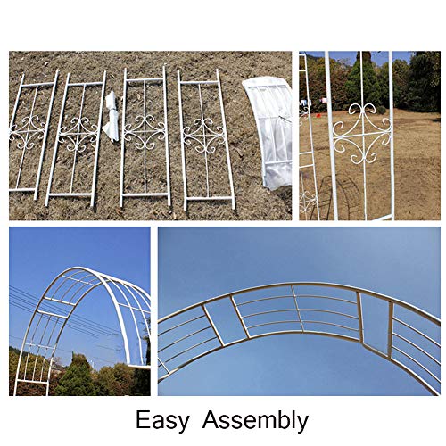 HLMBQ Rosenbogen Torbogen 240x 118 x 24 cm HxBxT,Metall Gartenbogen Rankbogen,wetterfeste Rankhilfe mit Verzierung… – Bild 5