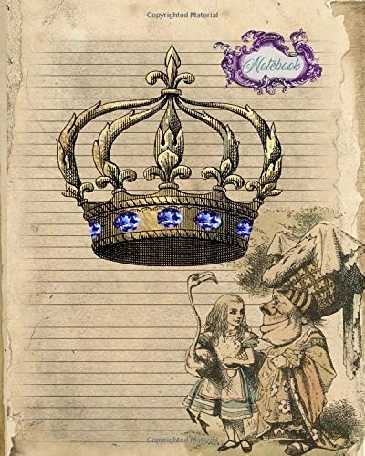 Notebook: Alice in Wonderland Art Cover Notebook, 8 x 10", 200 Pages Lined Paper For Writing Notebook, Perfect for Journaling, Note Taking or Diary Paperback – May 8, 2019