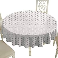 Flyerer Geometric Fabric Tablecloth Abstract Modern Design with Hexagons with Circles Rounds Geometrical Art Outdoors Round Tablecloth Diameter 54" Black and White