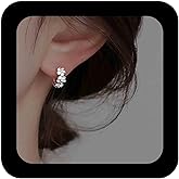 Vacaonio Minimalist Silver Flower Huggie Earrings Small Round Hoop Earrings Tiny Daisy Flower Hoop Earrings Flower Circle Earrings Flower Floral Huggie Earrings Jewelry for Women