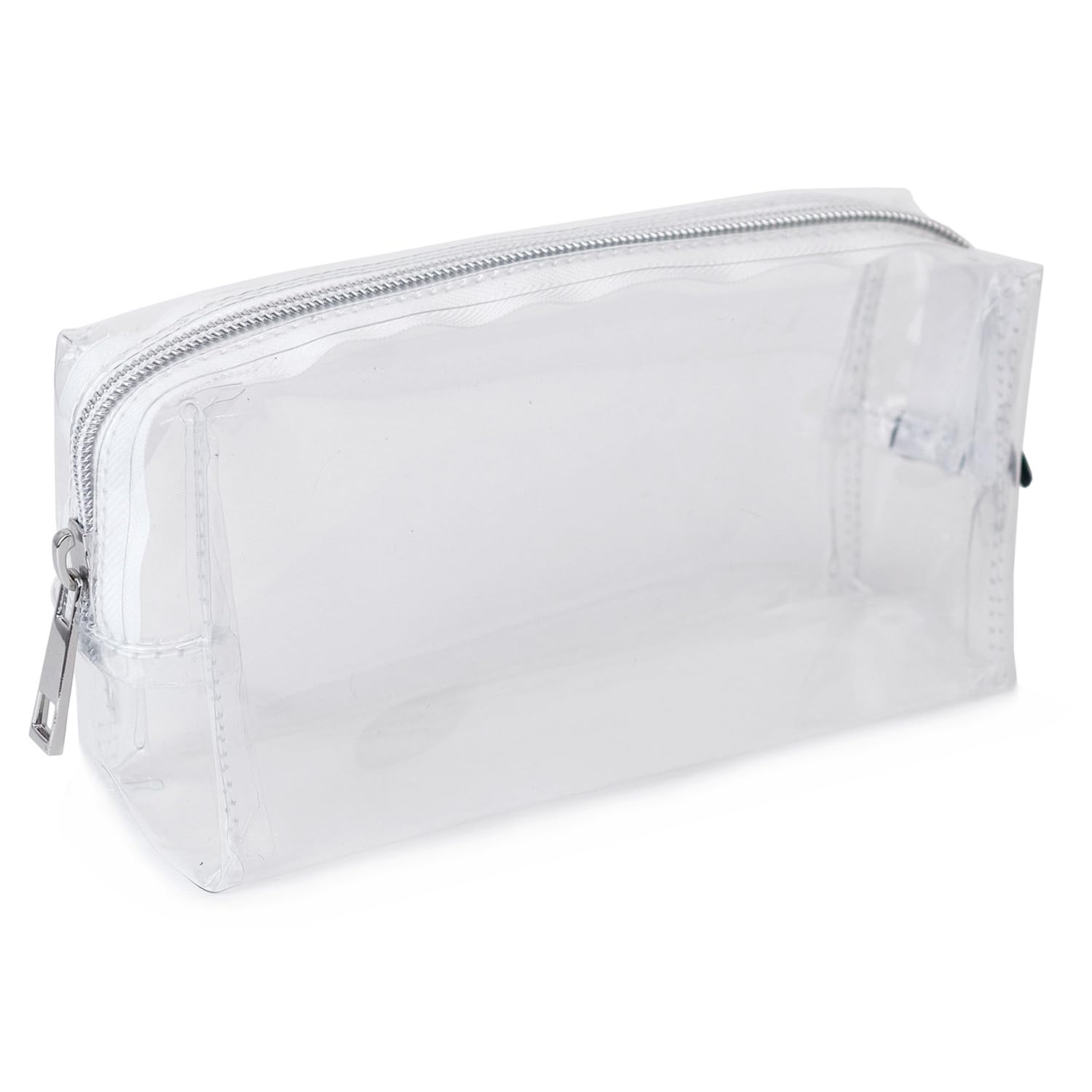 Fashion Stationery Clear Pencil Case for Exams See Through Transparent Plastic GCSE Pencil Cases for Secondary School Cosmetic Travel Toiletries Makeup Bag Teenagers Students