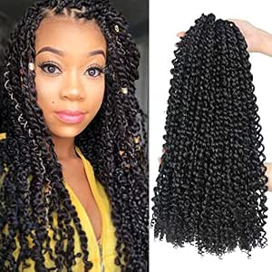 Amazon Com 7 Packs Passion Twist Hair 18 Inch Water Wave Synthetic Braids For Passion Twist Crochet Braiding Hair Goddess Locs Long Bohemian Locs Hair Extensions 22strands Pack 1b Beauty