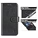 Galaxy S6 Edge Case, SHIELDON Genuine Leather Wallet Case, Premium [Slim Fit] Flip Book Case Cover w/ Stand Function & Credit Card Compartments for Samsung Galaxy S6 Edge, Black