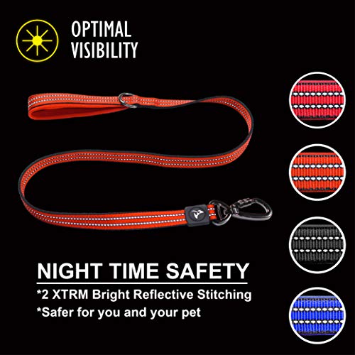 KRUZ PET KZV5048-05L 4' Reflective Heavy Duty Click & Lock Hook Leash, Large