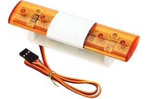 RC Car Alarming Light,WONFAST RC Model LED Police Night Light Bar Flash Lamp Compatible with 1/10 1/8 RC Model Car for HSP Tamiya CC01 Axial SCX10(Yellow)