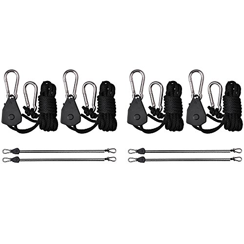 4pcs(2pairs) 1/8" 6ft 150lb grow light rope ratche…