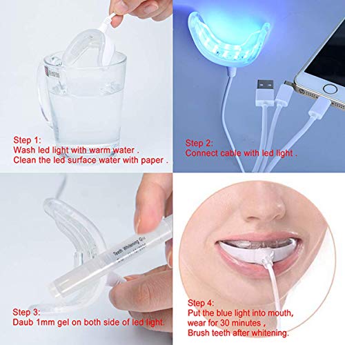 Teeth Whitening Kit,Professional Tooth Whitening Solution,Home Teeth Whitening Kit,Dental Care Home Bleaching Kit for White Teeth,Effects for Brightening and Stain Removing