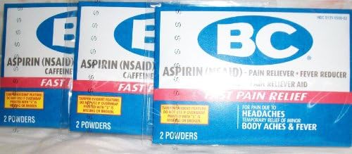 BC Blue for pain due to Headaches, Body Aches &amp; Fever 6 Count of Powder