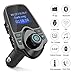 Bluetooth FM Transmitter Wireless in-Car Radio Transmitter Kit with Dual USB Car Chargers and 1.44 Inch Display