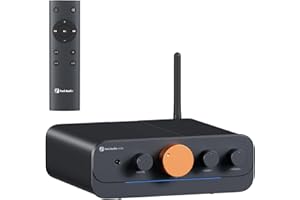 Fosi Audio HT4S Bluetooth Amplifier for Outdoor Speakers, 4 Channel Power Amp for Home Theater, Outdoor Gathering, 4.1/5.0 Ch Stereo Home Audio Receiver, Supports AUX/Optical Input with Remote Control