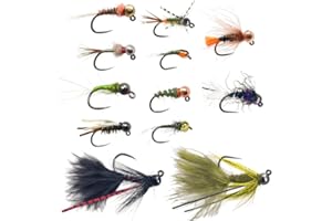 The Fly Crate Barbless Euro Czech Nymphing Trout Fly Fishing Flies | One Dozen Tungsten Beaded Fly Assortment