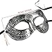 Kekilo Men's Retro Greco-Roman Gladiator Masquerade Masks,Vintage Golden/Silver Mask,Silver Carnival Mask,Mens Halloween Costume Party Mask