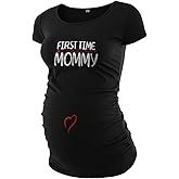 Funny Maternity Shirts for Women - Soft Comfortable Graphic Womens Pregnancy Tops Short Sleeve
