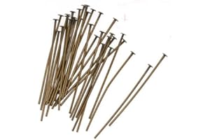 ZHITENG 200 PCS Flat Head Pins Jewelry Making Needles Earrings Beading Findings Bracelets Necklaces Beads Dangle Connector Accessories (Bronze, 25 mm)