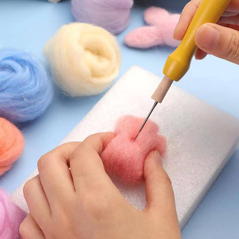 Needle Felt Wool-25 Colors Wool Fibre Roving for DIY Felting Wool Projects 3g/Color