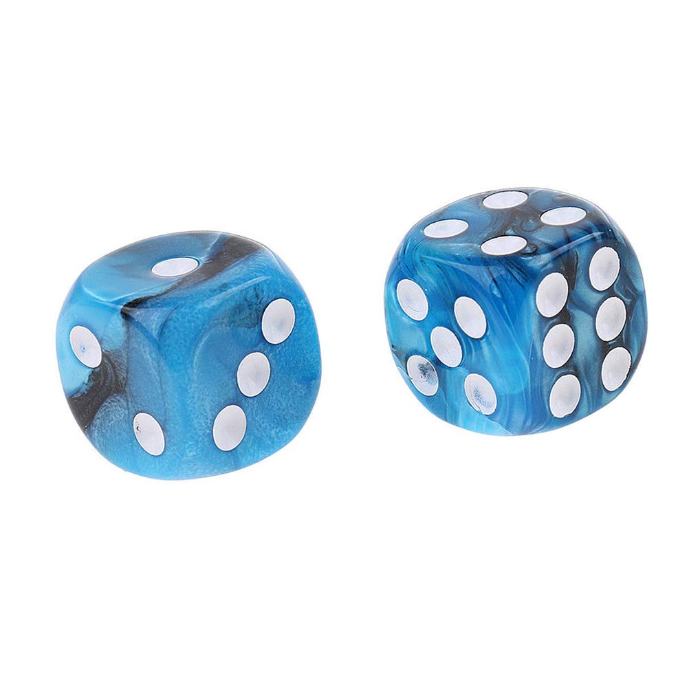 10PCS Polyhedral Dice D6 Dice 16mm Acrylic Dice Game Dice for RPG MTG DND Dice Table Games (Blue Black)