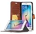 AceAbove Galaxy S6 Edge Plus Case, [Kickstand] Samsung Galaxy S6 Edge Plus Wallet Case [Ultra Slim] Premium PU Leather Flip Cover - Flip Case for Samsung Galaxy S6 Edge+ / Plus (2015) - Dark Brown