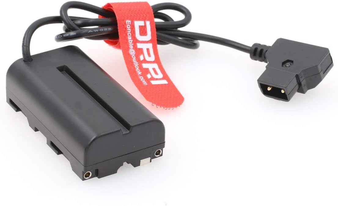 DRRI NPF Dummy Battery DC Coupler Dtap Adapter Cable for