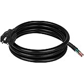 6Ft 12 Gauge 3 Prong Heavy Duty Power Supply Cord, Power Extension Cable with Open Wiring End for Appliances, Power Tools, Dishwashers 12 AWG 20AMPS 3 Conductor Electrical Wire Pigtail